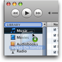 Dragging a music folder into iTunes
