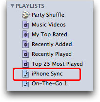 Apple iTunes in Mac OS X: New Playlist for iPhone