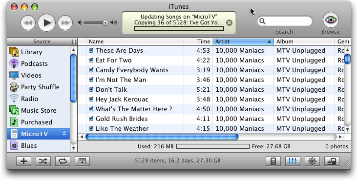Apple iTunes: iPod Updating / Copying Music
