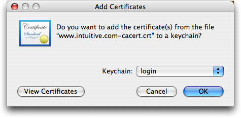Mac OS X: Keychain Access: Add Certificates