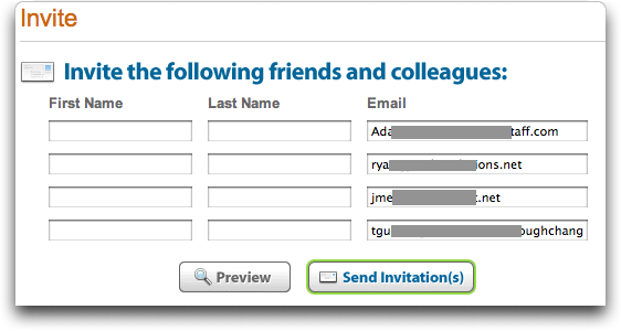 LinkedIn: Import Contacts: Add Names