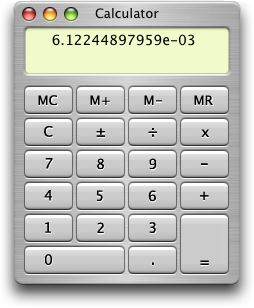 Mac OS X Calculator: Basic View