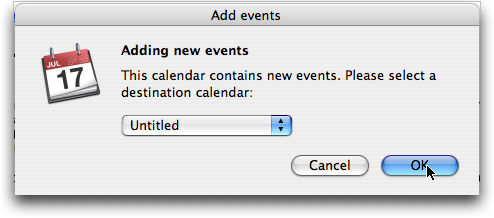 Apple Mac OS X iCal: Adding New Events