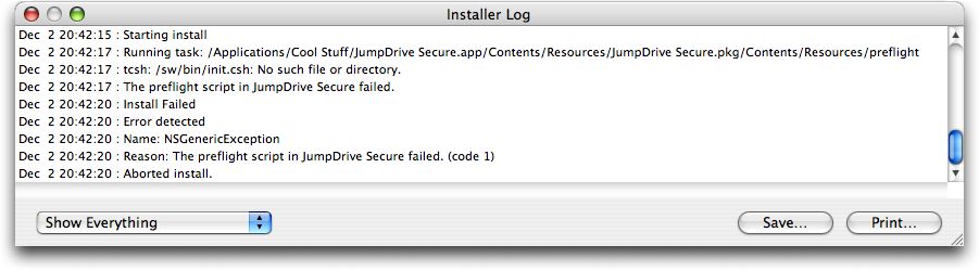 Mac installer failed with JumpDrive Secure