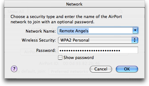 Mac OS X: Network Configuration: Airport Wireless Wifi 802.11: Edit