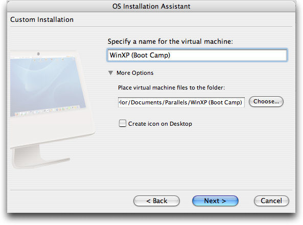 Mac Parallels: Windows XP: Naming the VM