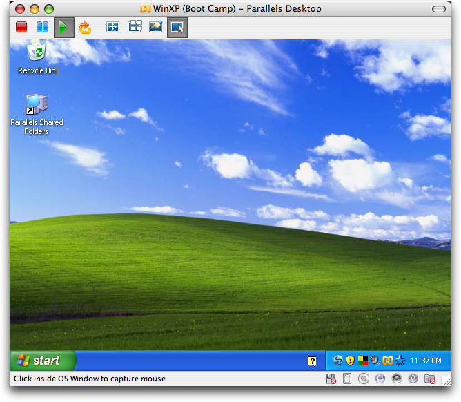 Mac Parallels: Windows XP: Running off Boot Camp Partition!