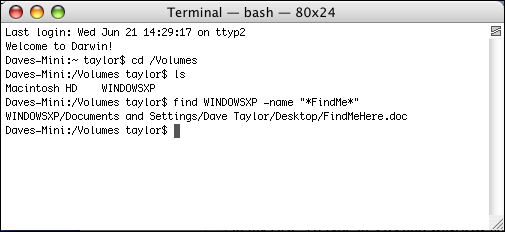 Mac OS X Terminal command 