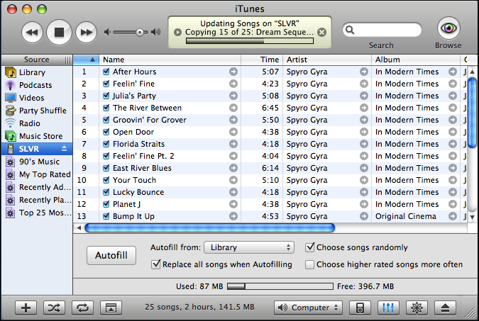 Motorola SLVR: iTunes / iPod Preferences