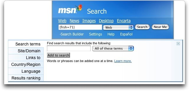 MSN Search Builder