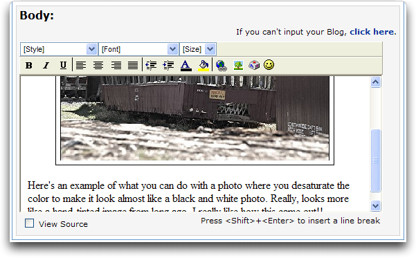 MySpaceは、ブログエントリに画像を追加しました