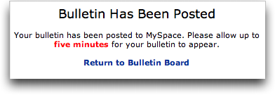 MySpace: Bulletin Posted