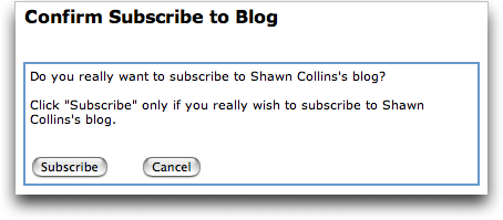 Confirm your subscription to a MySpace Blog