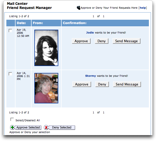 MySpace: Friend Request Manager