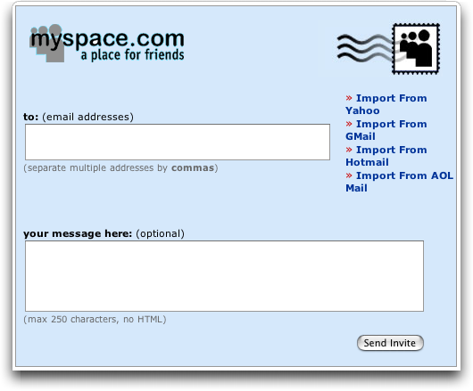 MySpace: Invite Your Friends
