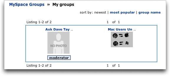 MySpace: My Groups