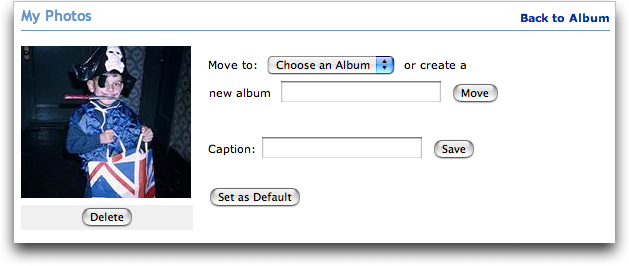 MySpace: Set New Photograph as Default Photo