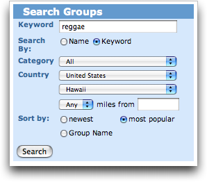 MySpace: Search Groups