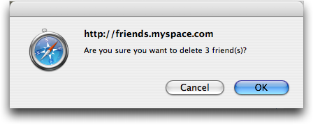MySpace: My Friend Space: Are you Sure you want to delete these friends?