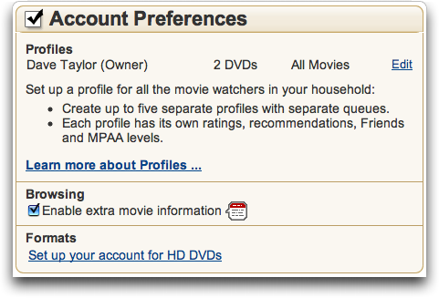 Netflix: Account Preferences