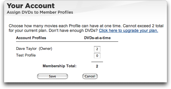 Netflix: Assign DVDs to Member Profiles