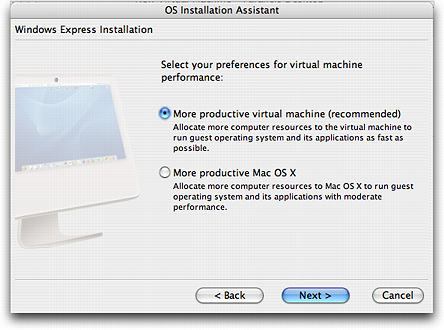 Parallels Installing Microsoft Vista on a Mac: Performance