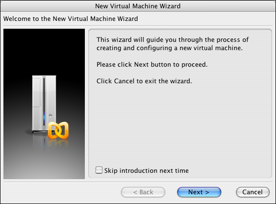 Parallels, New Virtual Machine Wizard