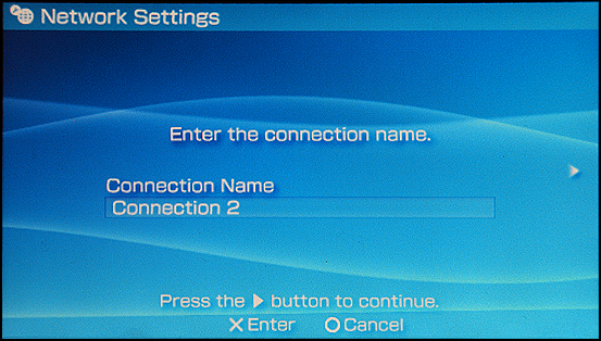 Sony PSP: Settings: Connection Name