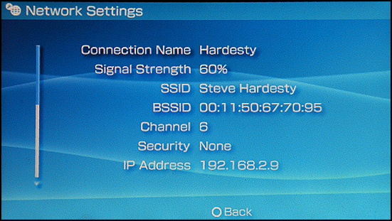 Sony PSP: Settings: Connection Success