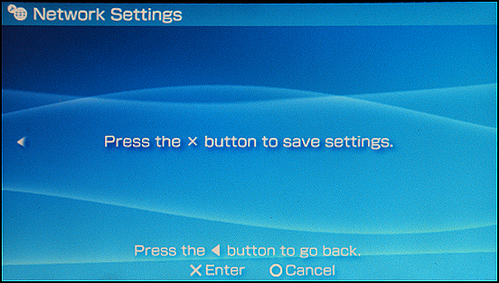 Sony PSP: Save Network Settings