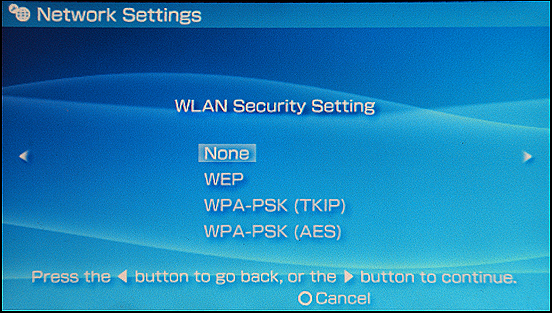 Sony PSP: Security Settings