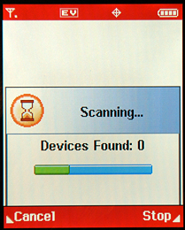 Motorola RAZR V3c: Scanning for Bluetooth Devices