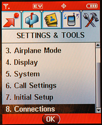 Motorola RAZR V3c: Settings and Tools