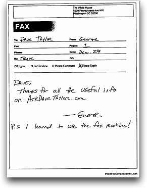 Sample Fax on a Computer