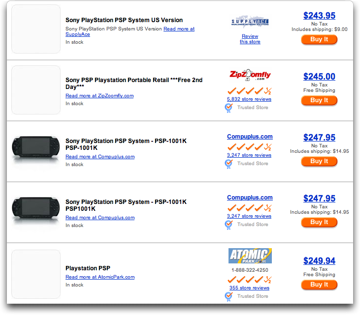 Shopping.com's matches for Sony PSP