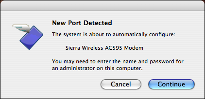 Sierra Wireless 595 for Sprint EVDO: Mac OS X: New Port Configuration