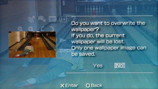 Setting Wallpaper on a Sony PSP, step 3