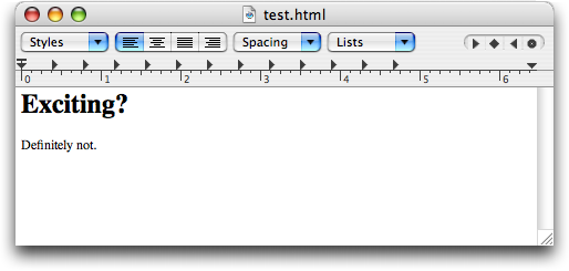 TextEdit showing formatted HTML rather than source