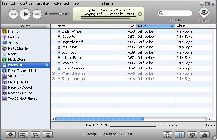 Windows XP / Apple iPod / Apple iTunes: Copying Music onto the iPod