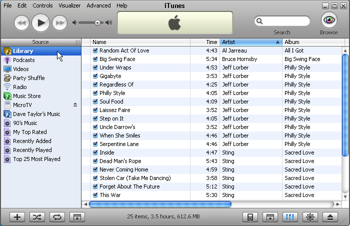 Windows XP / Apple iPod / Apple iTunes: My iTunes Library