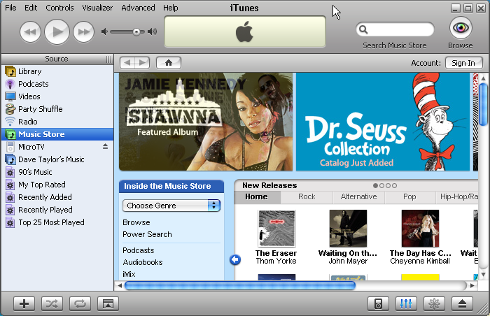Windows XP / Apple iPod / Apple iTunes Music Store