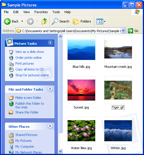 Windows XP: Directory listing in alphabetical order