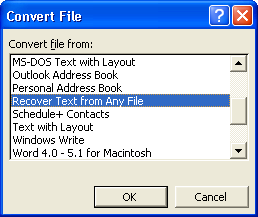 Microsoft Word for Windows: Confirm Conversion on Open