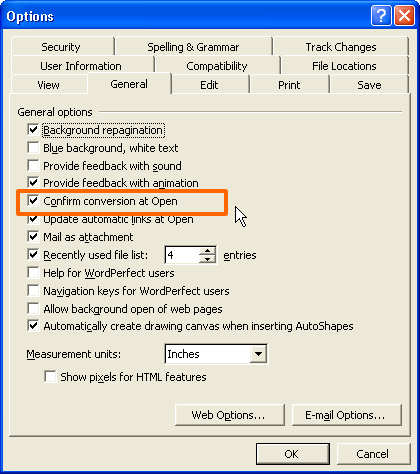Microsoft Word for Windows: Convert File On Open?