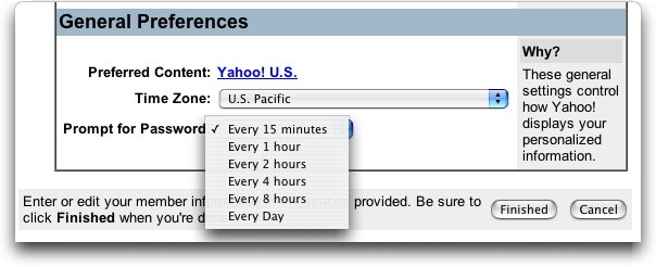 Yahoo General Preferences
