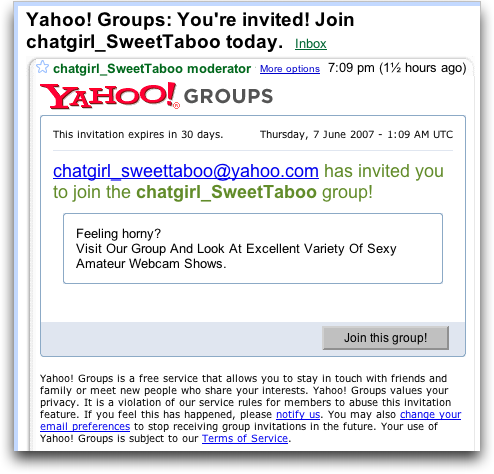 Yahoo Groups: Porn and Spam?