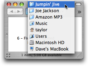 Amazon's AmazonMp3 Song Directory on Mac OS X Finder