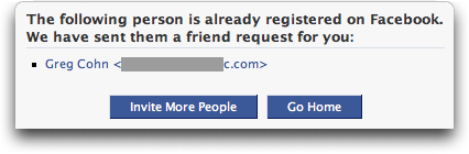 Facebook: Invite Friend: Invited