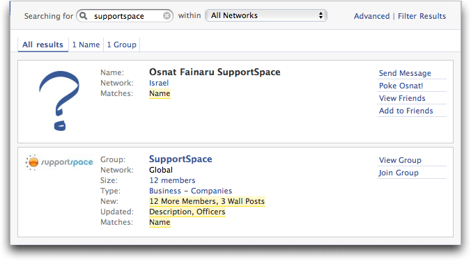 Find a group in Facebook: Search Results :: Facebook Help
