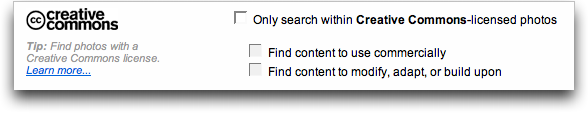 Flickr : Search for Creative Commons licenses